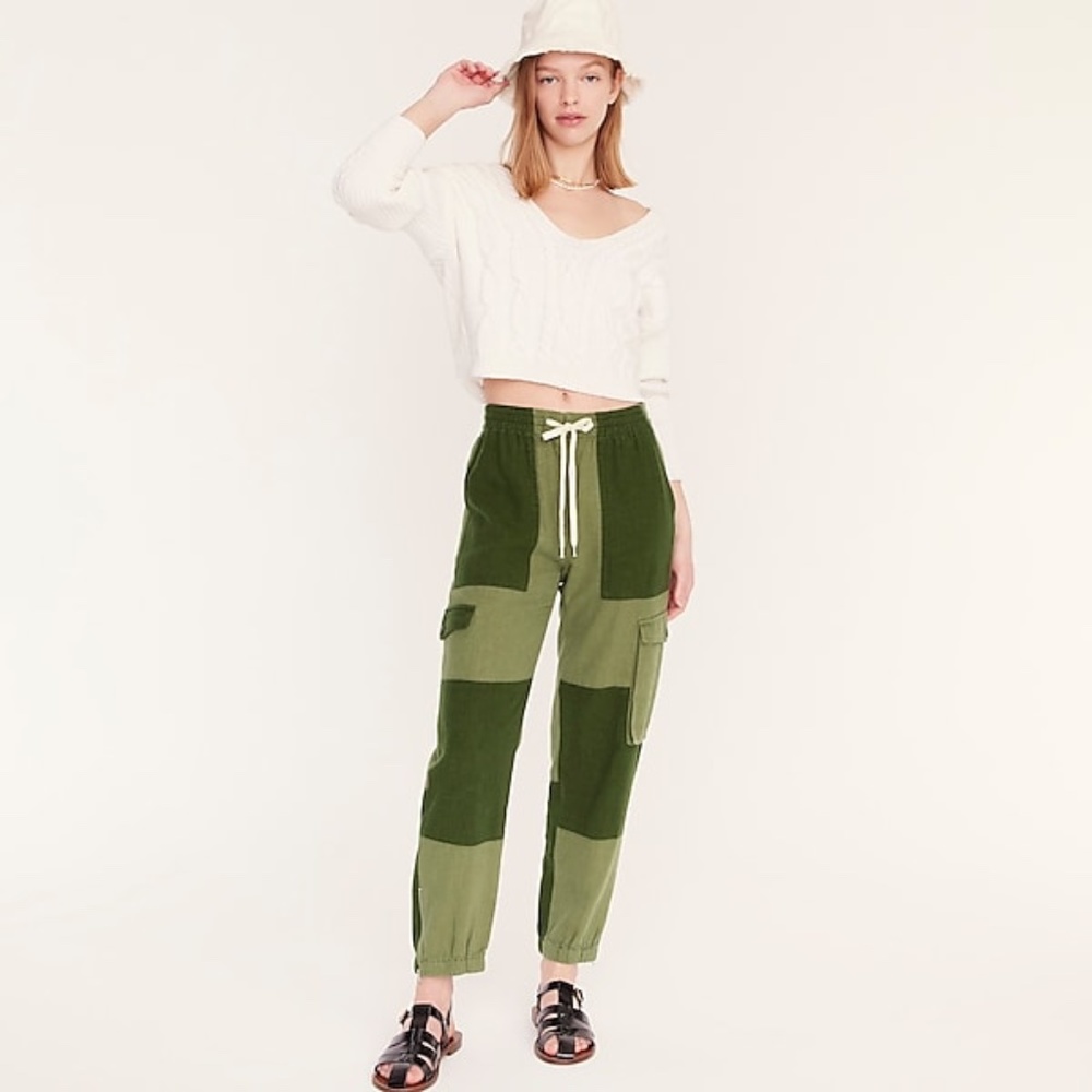 J.Crew Tie-Waist Linen-Blend Cargo Pant. Size 12. NWT.